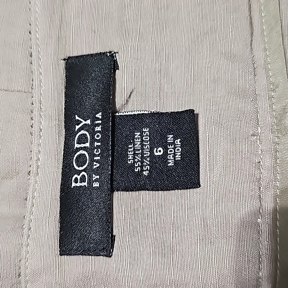 Body by Victoria’s Secret Light Brown Linen-Blend Skirt with Beaded Waist Size 6 - Picture 4 of 5